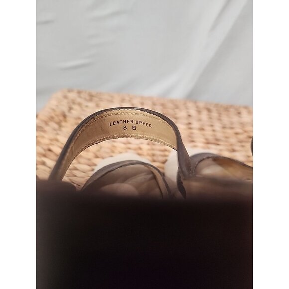 L.A.M.B. Peep Toe/Open Toe Ankle Strap Two Tone High Heels - Picture 8 of 9